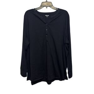 Lands' End Women's Black Long-Sleeve Shirt Size 3X (24W-26W)‎